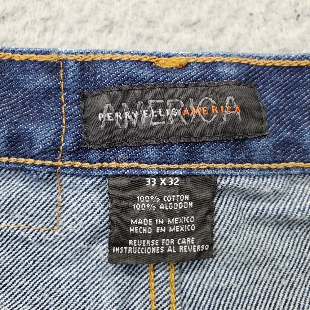 Perry Ellis America Carpenter Jeans Mens 33x32 Blue Denim Medium Wash Straight - Picture 7 of 10
